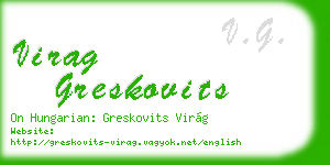 virag greskovits business card